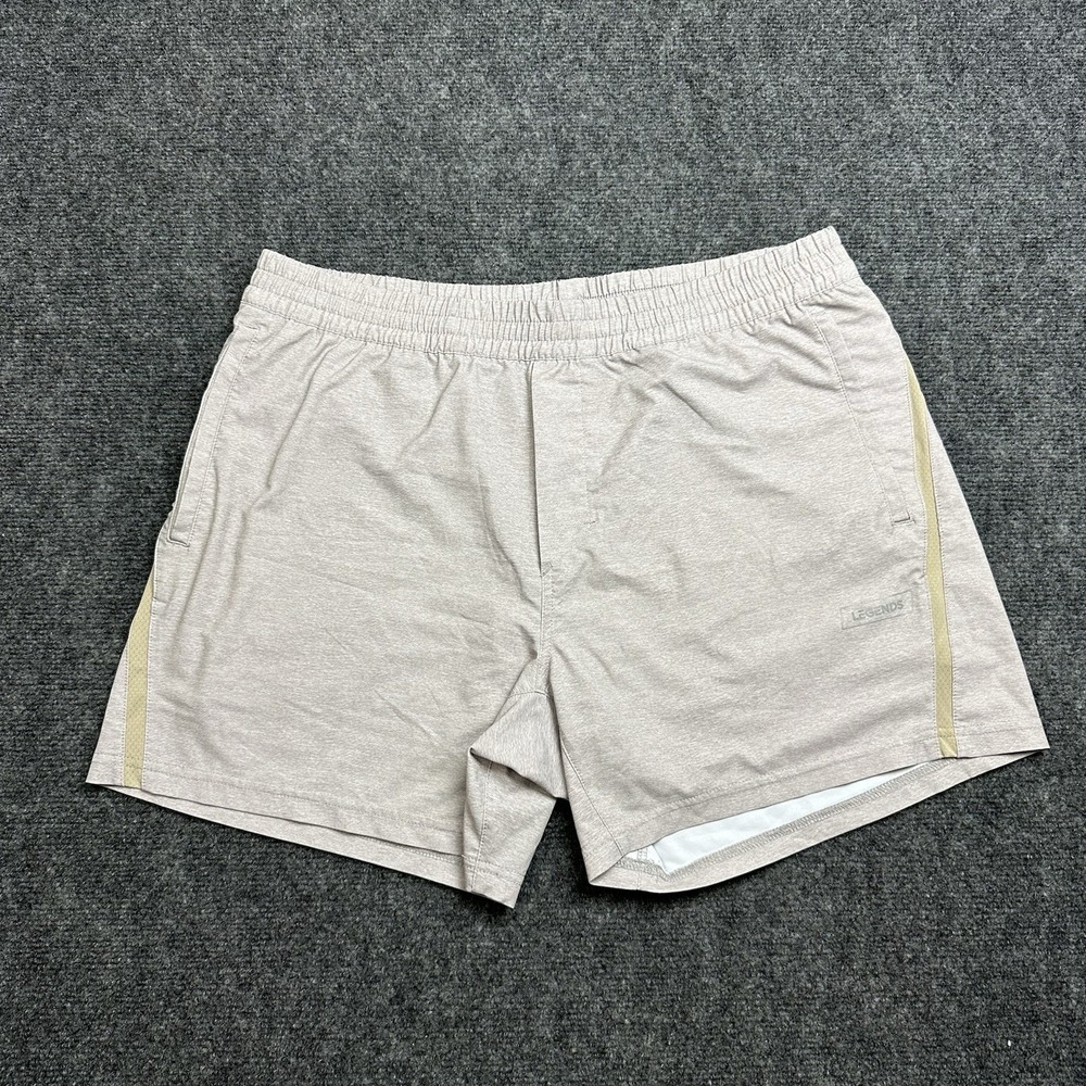 Legends Luka HD Shorts Mens Sz L Lined Oatmeal Grey 5" Athletic Training Gym